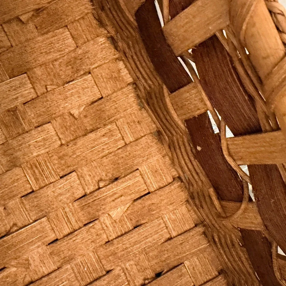 Hand Woven Basket Wisconsin Weave Basket Guild Oval Brown 18in